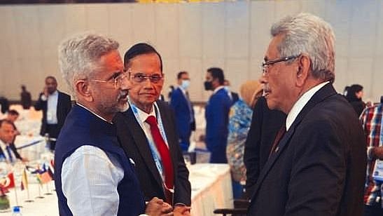 <div class="paragraphs"><p>External affairs minister Dr S Jaishankar (left) with Sri Lankan Presdient Gotabaya Rajapaksa at 5th Indian Ocean conference in Abu Dhabi.</p></div>