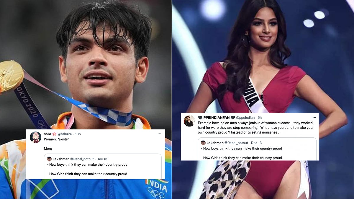 <div class="paragraphs"><p>Man compared Harnaaz Sandhu to Neeraj Chopra in sexist post.</p></div>