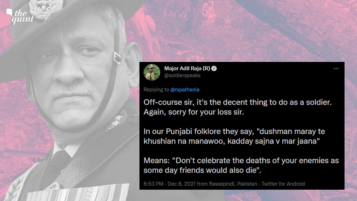 <div class="paragraphs"><p>When an Indian war veteran took to Twitter to condole the demise of Chief of Defence Staff Bipin Rawat, among those who expressed their respects in the comments of the post was a former Pakistani soldier.</p></div>