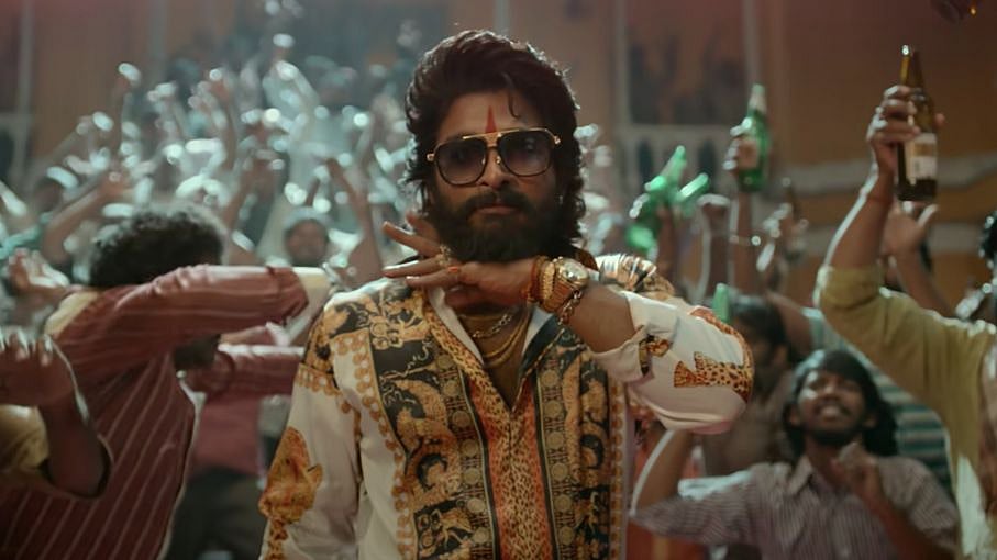 <div class="paragraphs"><p>Allu Arjun in a still from <em>Pushpa.</em></p></div>