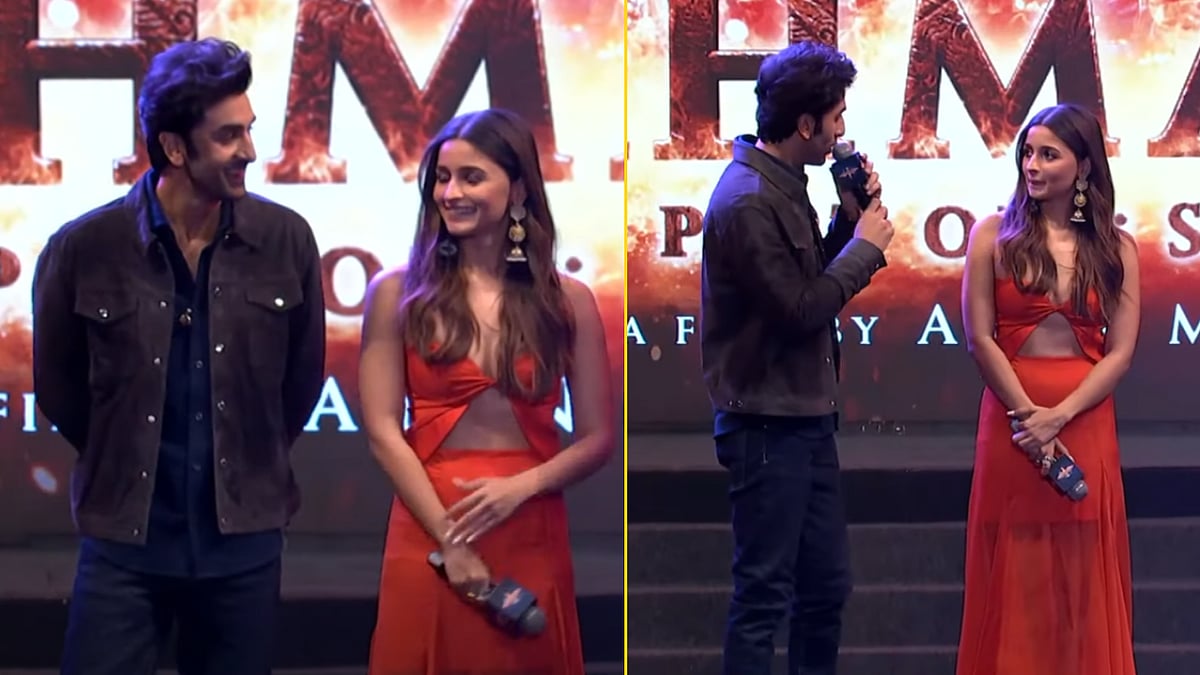 <div class="paragraphs"><p>Ranbir Kapoor and Alia Bhatt at the&nbsp;<em>Brahmastra&nbsp;</em>motion poster launch event.</p></div>