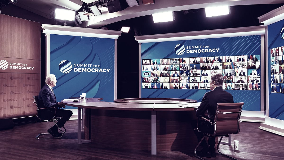 <div class="paragraphs"><p>Joe Biden addressing the Democracy Summit.&nbsp;</p></div>