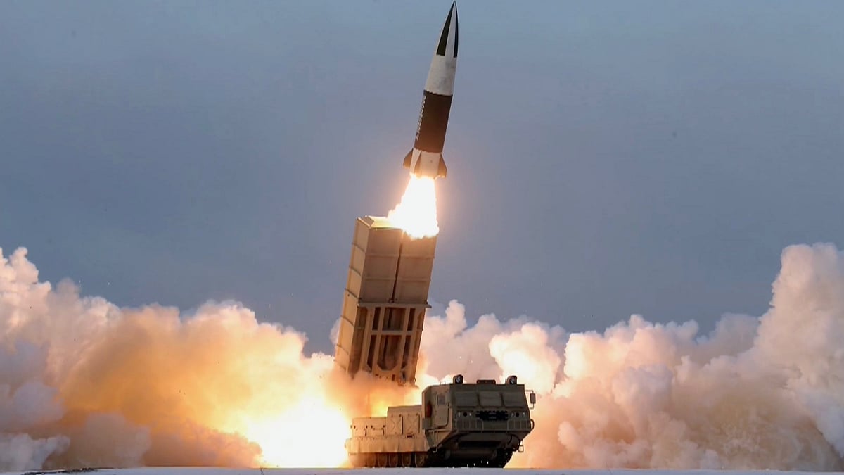 <div class="paragraphs"><p>A missile test being conducted by North Korea.&nbsp;</p></div>