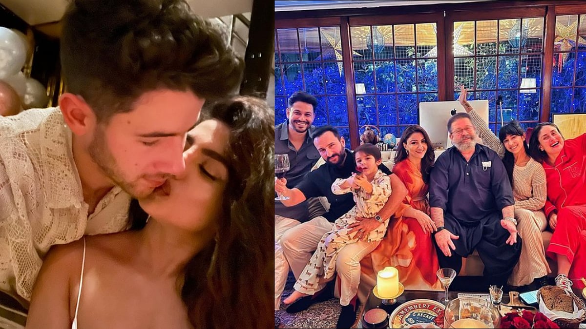 <div class="paragraphs"><p>Priyanka Chopra and Nick Jonas; Kareena Kapoor Khan with her family including her son Taimur.</p></div>