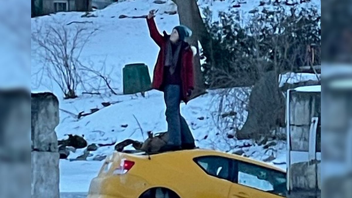 <div class="paragraphs"><p>A woman was seen taking a selfie as her car sunk in icy water in Ottawa, Canada.</p></div>