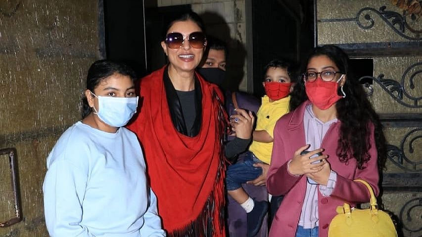 <div class="paragraphs"><p>Sushmita Sen with her daughters and a baby boy.</p></div>