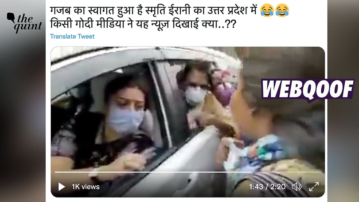 <div class="paragraphs"><p>The claim states that protesters had recently blocked Union Minister Smriti Irani's car in Uttar Pradesh.</p></div>
