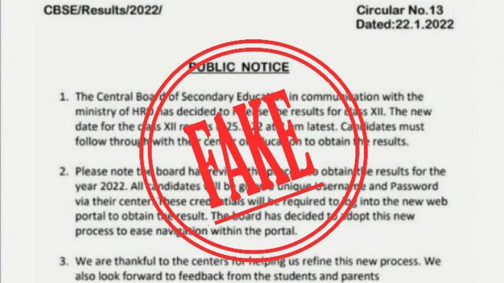 <div class="paragraphs"><p>A fake circular regarding CBSE results was doing the rounds on the internet on Tuesday morning.&nbsp;</p></div>