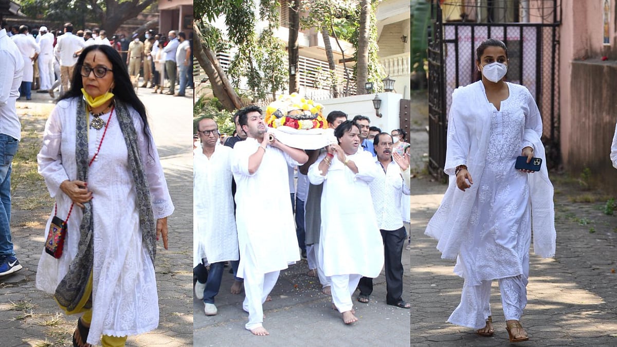 <div class="paragraphs"><p>Ila Arun and Vidya Balan pay their last respects at Bappi Lahiri's funeral.</p></div>