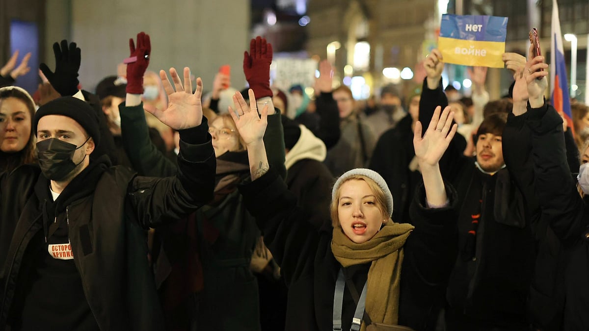 <div class="paragraphs"><p>Anti-war protests in Moscow on Thursday, 24 February.</p></div>