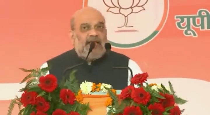 <div class="paragraphs"><p>Amit Shah during his rally in Karhal, UP on 17 February, 2022.</p></div>