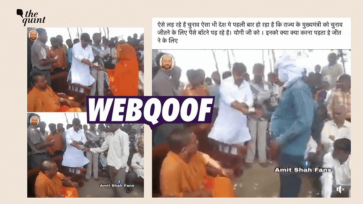 <div class="paragraphs"><p>The clip is from 2012, when Yogi Adityanath provided aid to farmers whose crops were burnt in Gorakhpur.</p></div>