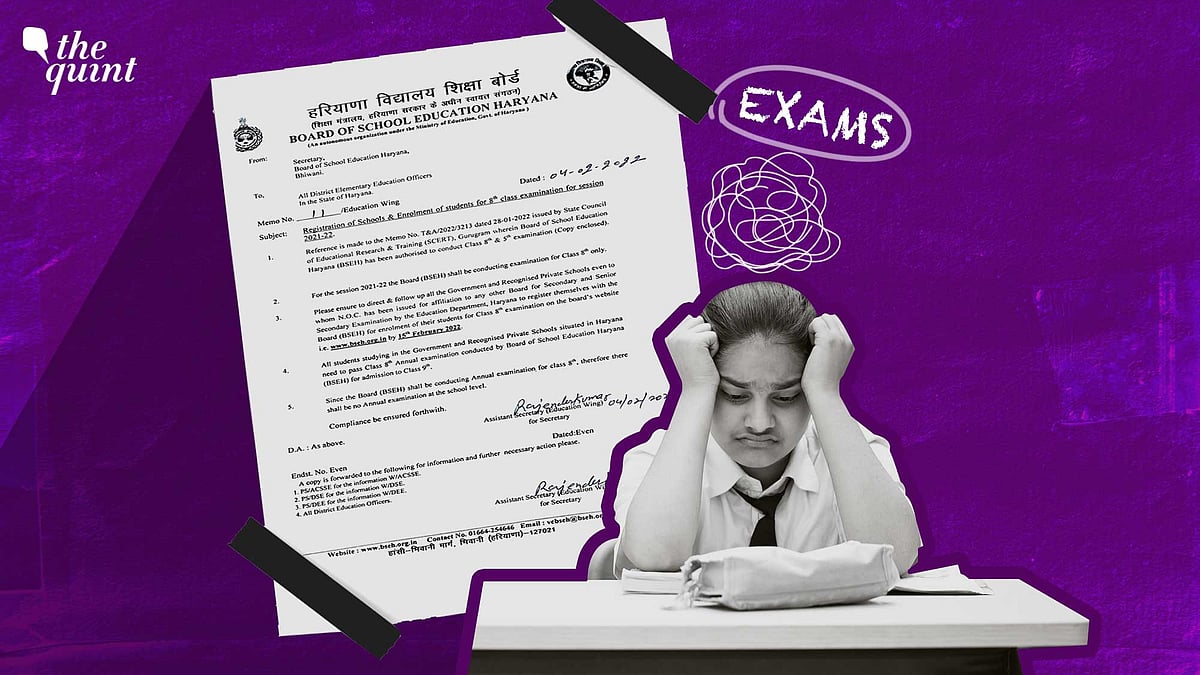 <div class="paragraphs"><p>As per the state government’s order, dated 4 February, all government and private schools will have to register themselves with the Haryana board to conduct classes 5 and 8 exams before February 20.</p></div>