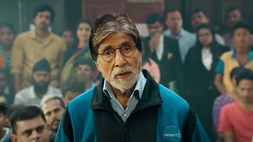 <div class="paragraphs"><p>Amitabh Bachchan in the trailer for <em>Jhund.</em></p></div>