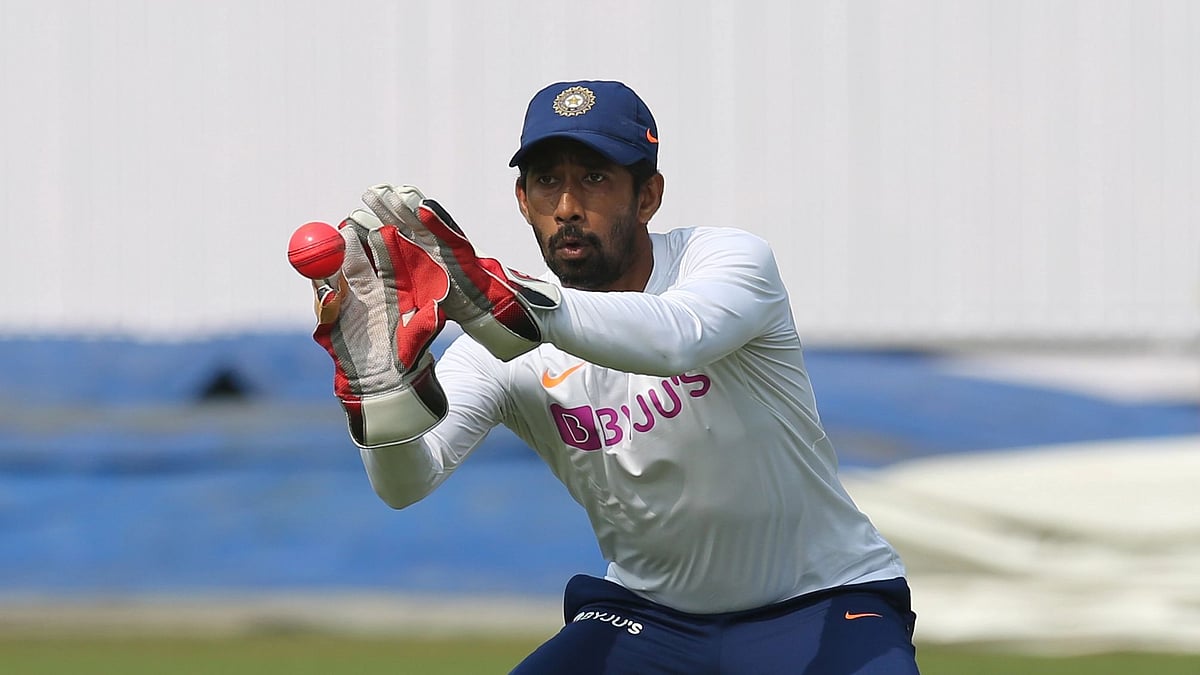<div class="paragraphs"><p>Wriddhiman Saha in training&nbsp;</p></div>