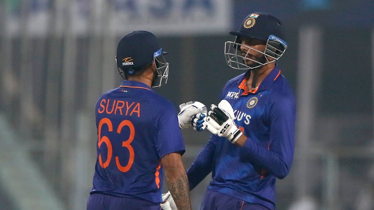 <div class="paragraphs"><p>Suryakumar Yadav and Venkatesh Iyer during their partnership.&nbsp;</p></div>