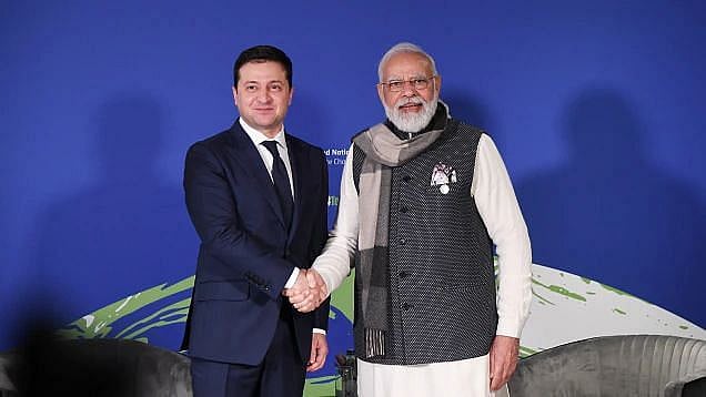 <div class="paragraphs"><p>Ukrainian President&nbsp;<a href="https://www.thequint.com/news/world/ukraine-president-volodymyr-zelenskyy-the-man-defending-ukraine-from-russian-aggression">Volodymyr Zelenskyy</a> seeks political help from India against an attack by Russia.</p></div>