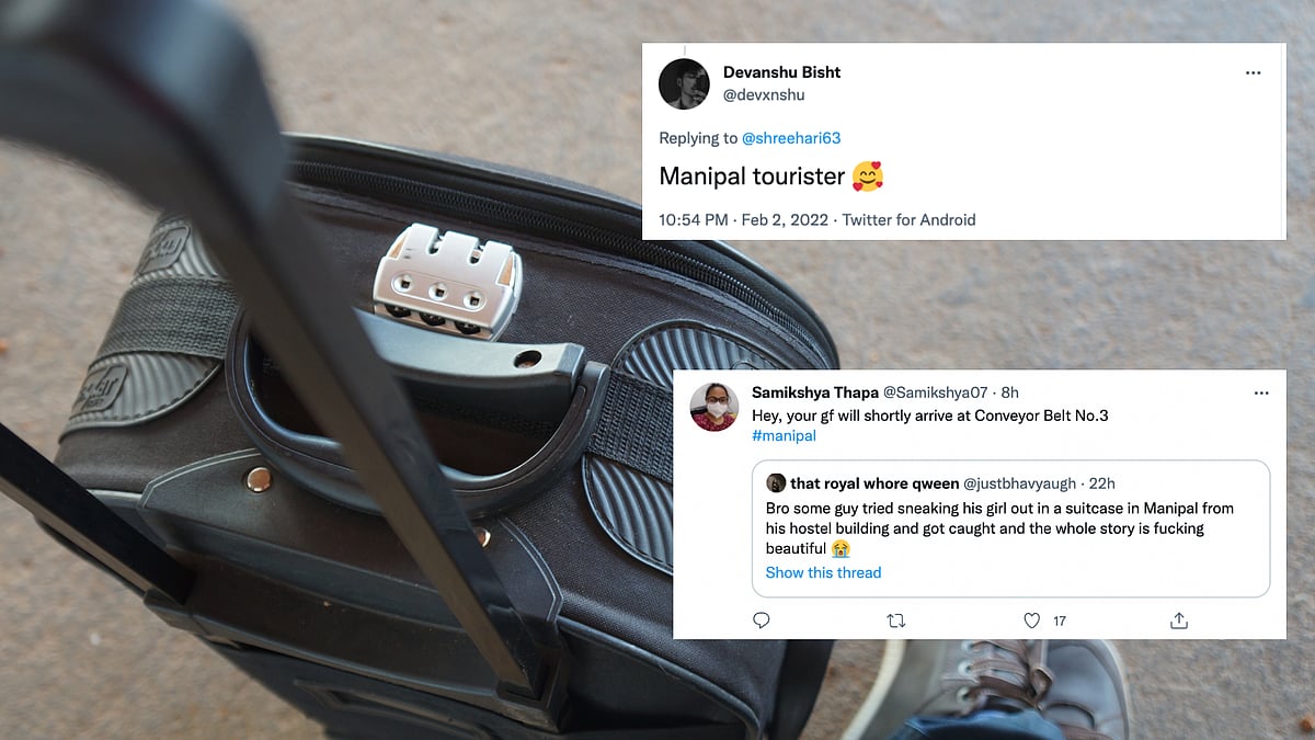 <div class="paragraphs"><p>Manipal student hides partner inside suitcase to sneak her out of hostel.</p></div>