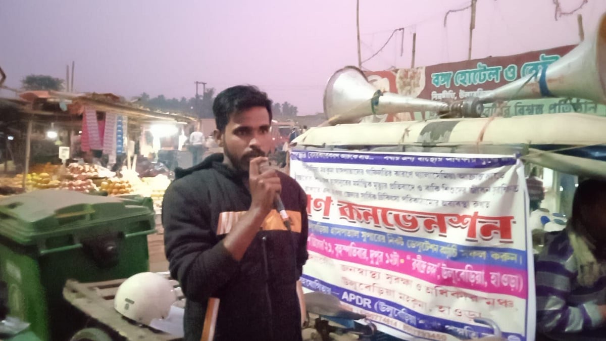 <div class="paragraphs"><p>Anish Khan at a protest</p></div>