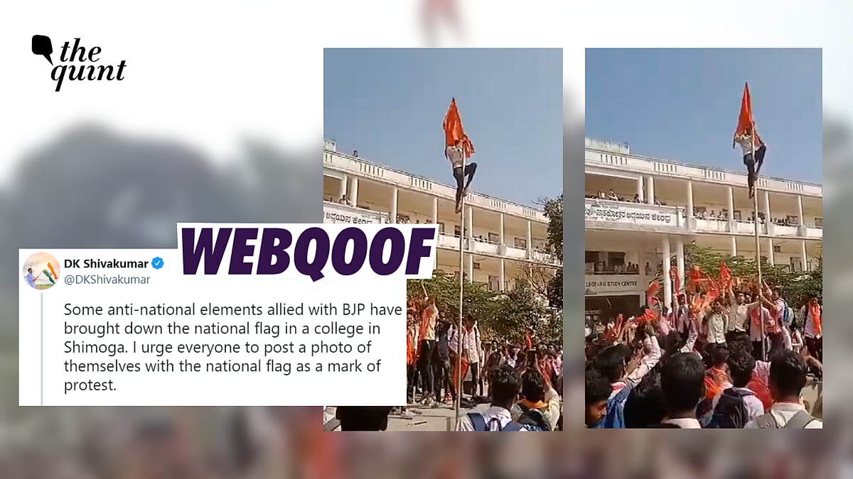 <div class="paragraphs"><p>Fact-Check| A national flag was not removed to hoist a saffron flag.</p></div>