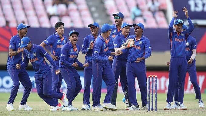 <div class="paragraphs"><p>India U-19 celebrate a wicket. </p></div>