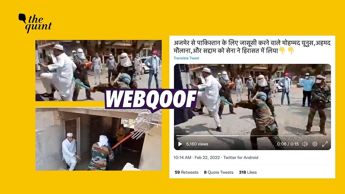 <div class="paragraphs"><p>The video claims that three people were arrested for spying for Pakistan in Ajmer, Rajasthan.</p></div>