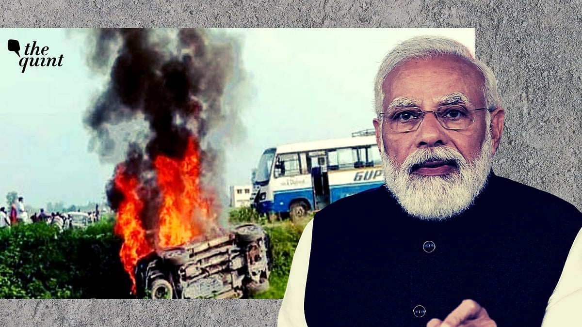 <div class="paragraphs"><p>Speaking to news agency ANI in an <a href="https://www.thequint.com/news/india/up-polls-pm-modi-gives-media-interview#read-more">interview on the eve of the Uttar Pradesh Assembly polls</a>, Prime Minister Narendra Modi addressed the the <a href="https://www.thequint.com/news/politics/wont-spare-him-rahul-gandhi-leads-march-against-minister-ajay-mishra-teni-over-lakhimpur-incident">Lakhimpur Kheri incident</a>, in which four farmers were killed after being allegedly mowed down by Union Minister Ajay Mishra Teni's son.</p></div>