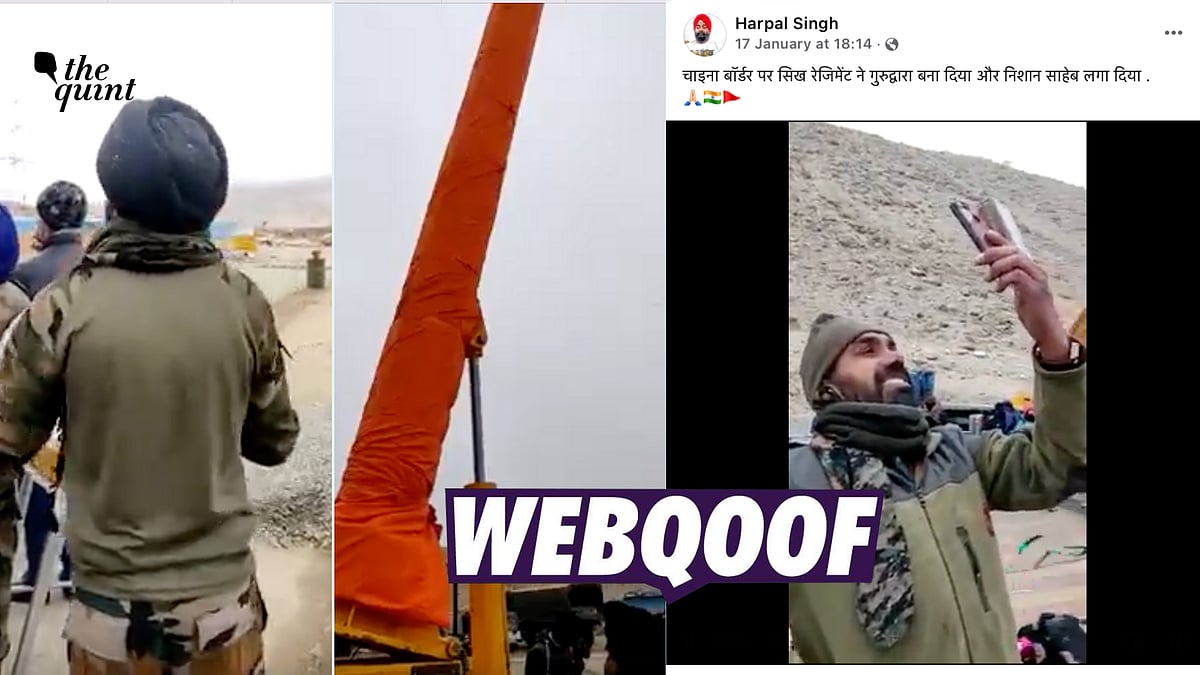<div class="paragraphs"><p>The video shows Army personnel raising the Nishan Sahib at Gurdwara Pathar Sahib in Leh, Ladakh.</p></div>