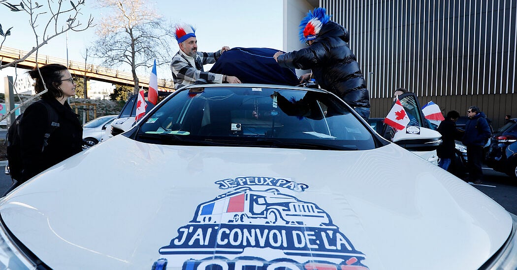 <div class="paragraphs"><p>Truckers protesting in France. </p></div>