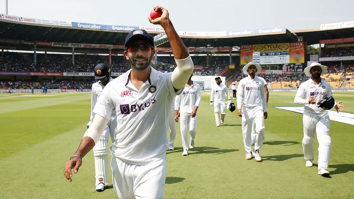 <div class="paragraphs"><p>Jasprit Bumrah walks off with the match ball.</p></div>