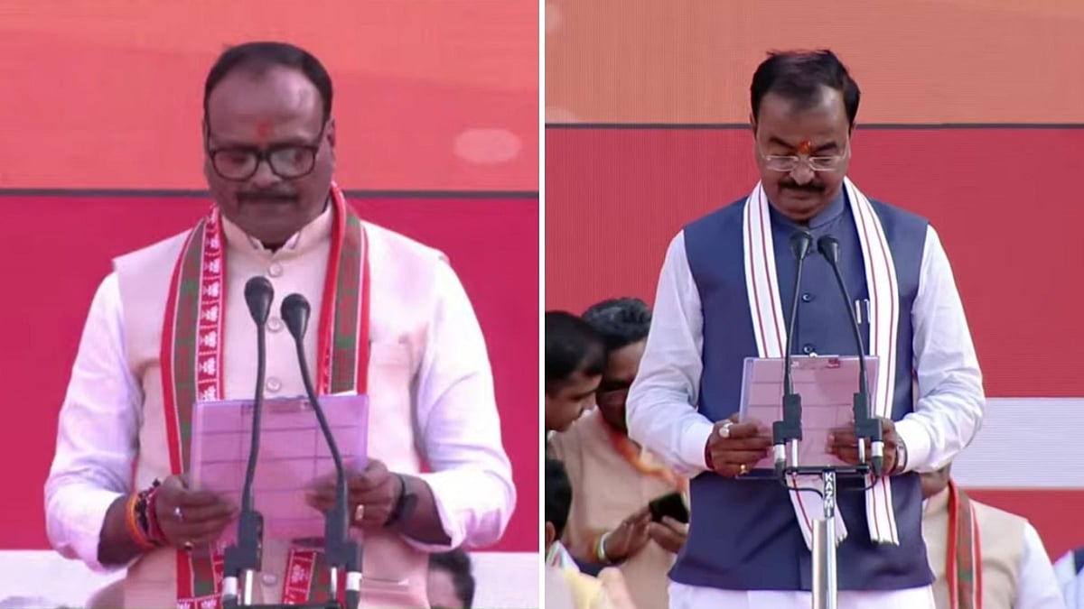 <div class="paragraphs"><p>Keshav Prasad Maurya and Brajesh Pathak were sworn in as the deputy chief ministers of the state.</p></div>