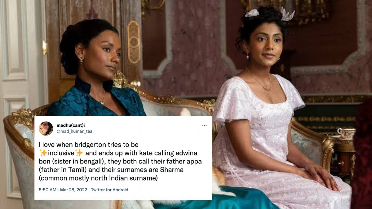 <div class="paragraphs"><p>A still of the Sharma sisters from Bridgerton Season 2</p></div>