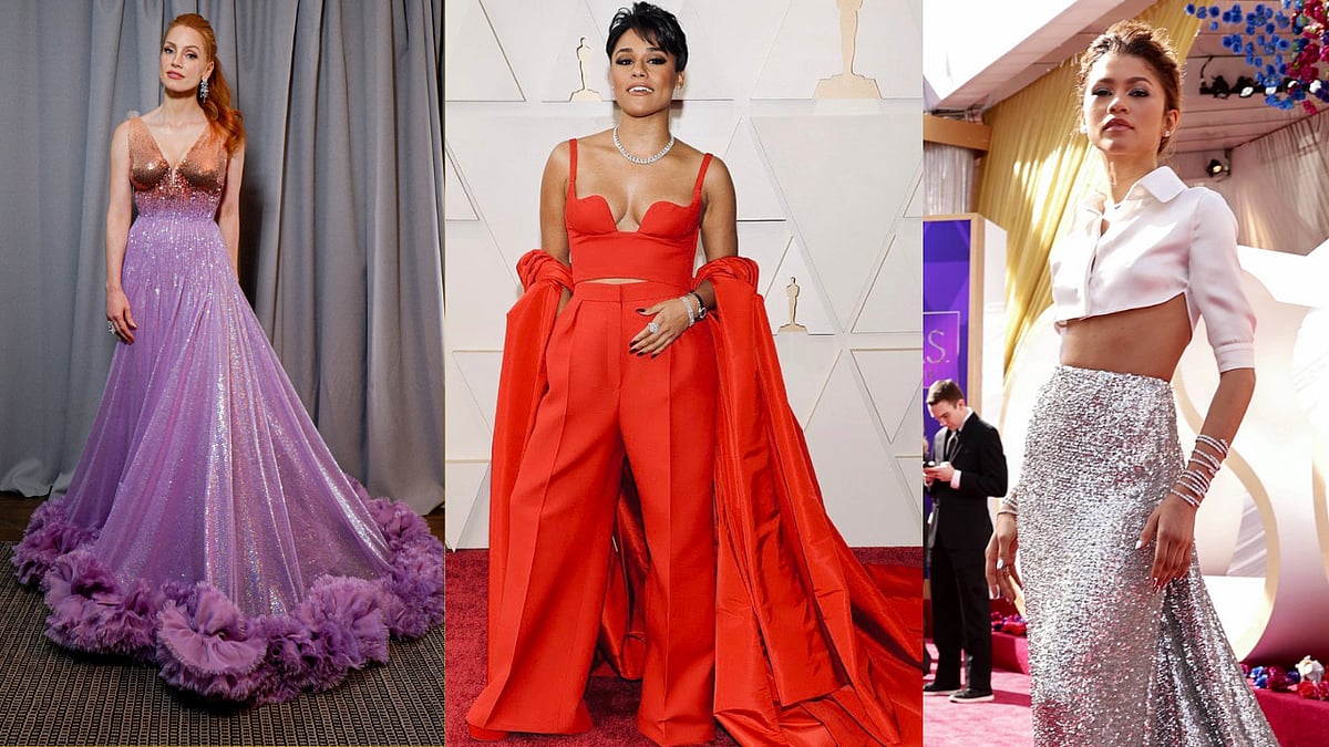 <div class="paragraphs"><p>Jessica Chastain, Ariana DeBose, and Zendaya in their Oscars 2022 looks.</p></div>
