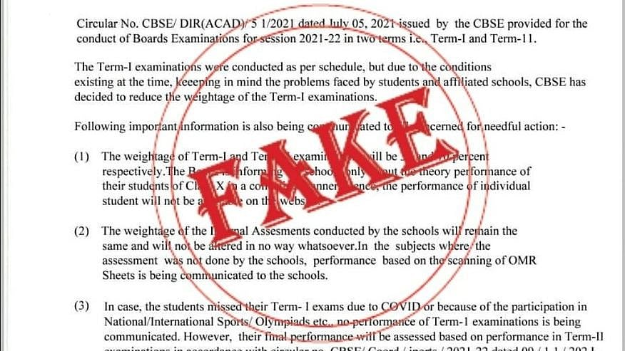 <div class="paragraphs"><p>A fake notice that stated that CBSE Term 1 weightage would be reduced. </p></div>