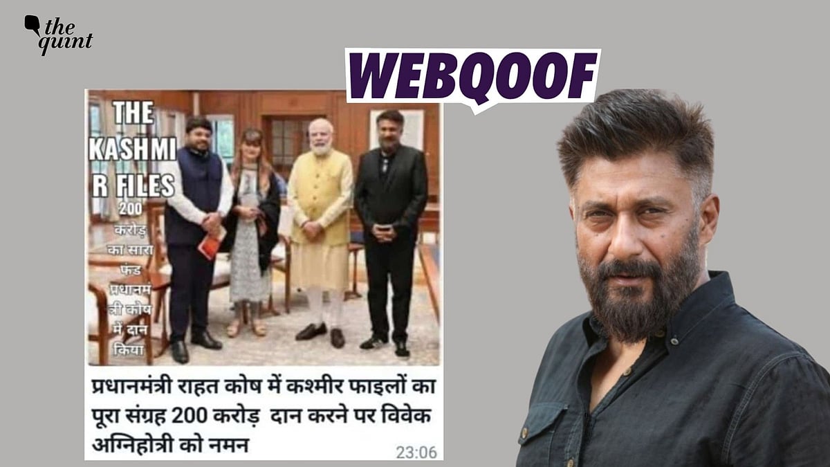 <div class="paragraphs"><p>Fact-Check | The claim states that Vivek Agnihotri donated Rs 200 crore from <em>The Kashmir Files' </em>earnings to the PM's relief fund<em>.</em></p></div>