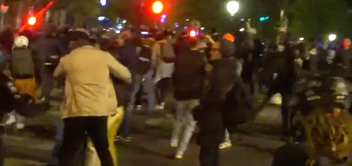 <div class="paragraphs"><p>After French President Emmanuel Macron was re-elected on Sunday, 24 April, protests erupted in central Paris.</p></div>