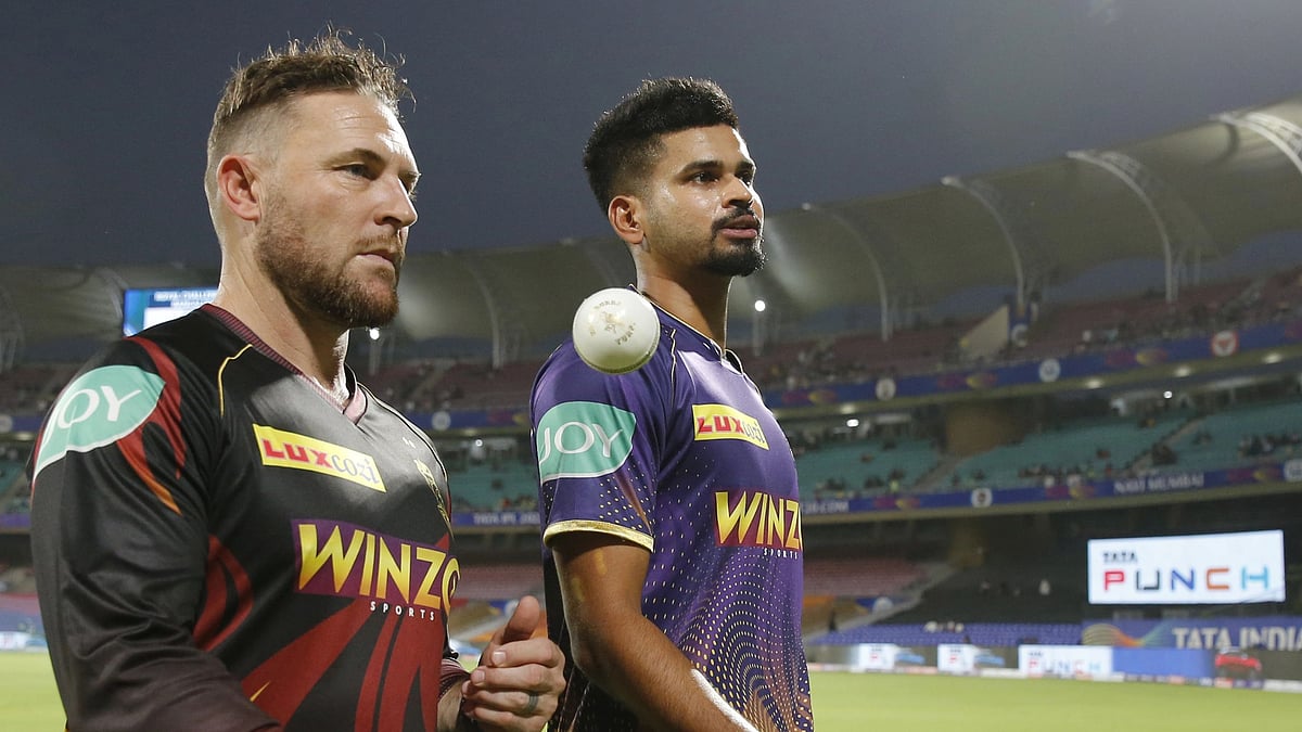 <div class="paragraphs"><p>Brendon McCullum and Shreyas Iyer in conversation.&nbsp;</p></div>