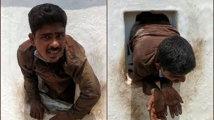 <div class="paragraphs"><p>Andhra Pradesh thief on his way out after robbery.</p></div>