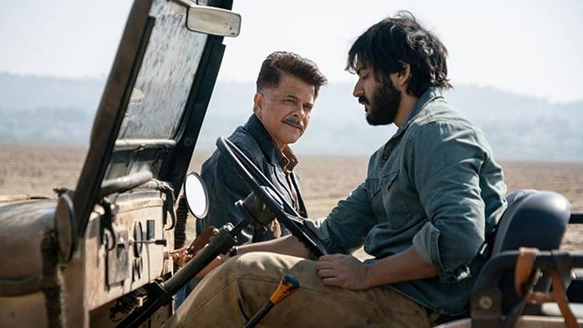 <div class="paragraphs"><p>Anil Kapoor &amp; Harsh Varrdhan Kapoor in a still from <em>Thar</em>.</p></div>