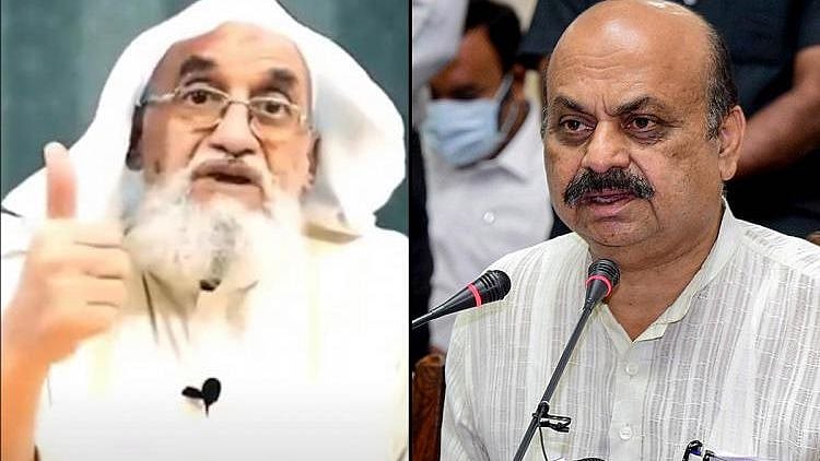 <div class="paragraphs"><p>Collage of Al Qaeda chief Ayman al-Zawahiri and Karnataka, Chief Minister Basavaraj Bommai.</p></div>