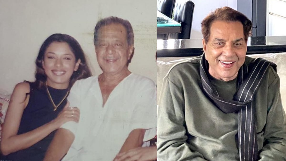 <div class="paragraphs"><p>Rupali Ganguly with her father Anil Ganguly; Dharmendra.</p></div>