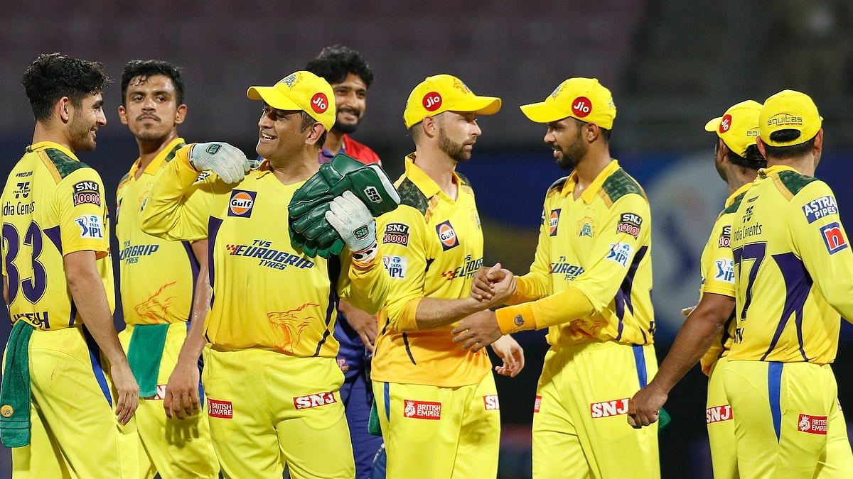 <div class="paragraphs"><p>IPL 2022: Chennai Super Kings celebrate their 91 run win over Delhi Capitals.</p></div>