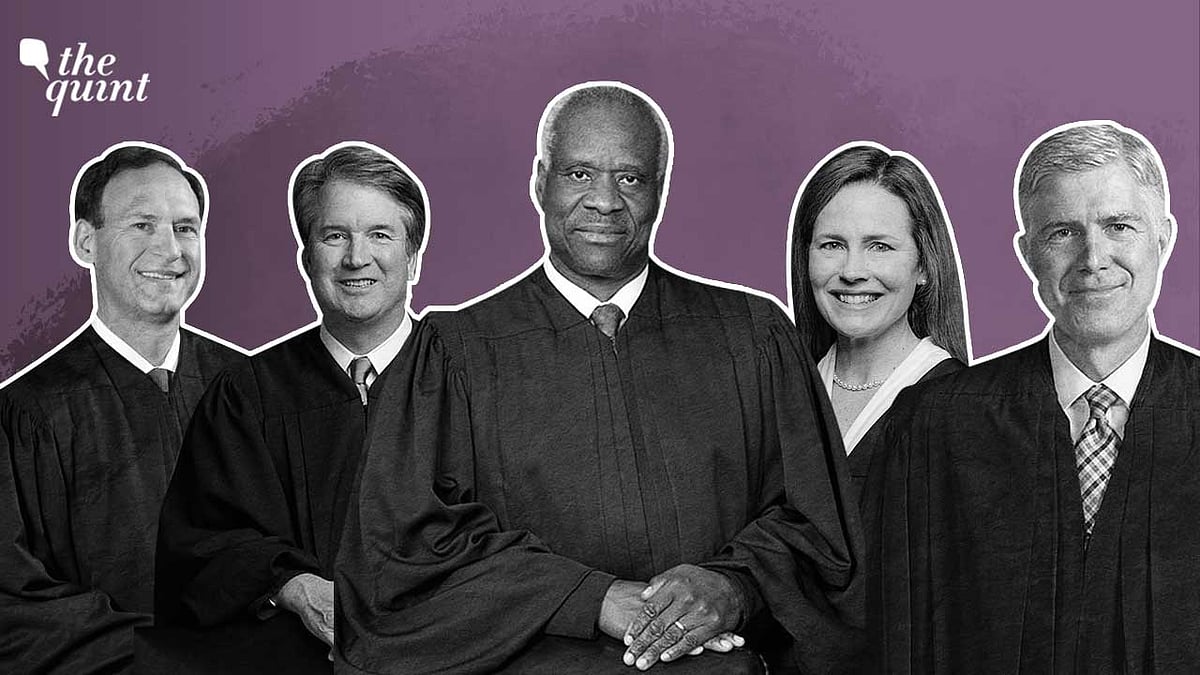 <div class="paragraphs"><p>From left to right: Samuel Alito, Brett Kavanaugh, Clarence Thomas,&nbsp;Amy Coney Barrett, and Neil Gorsuch.&nbsp;&nbsp;</p></div>