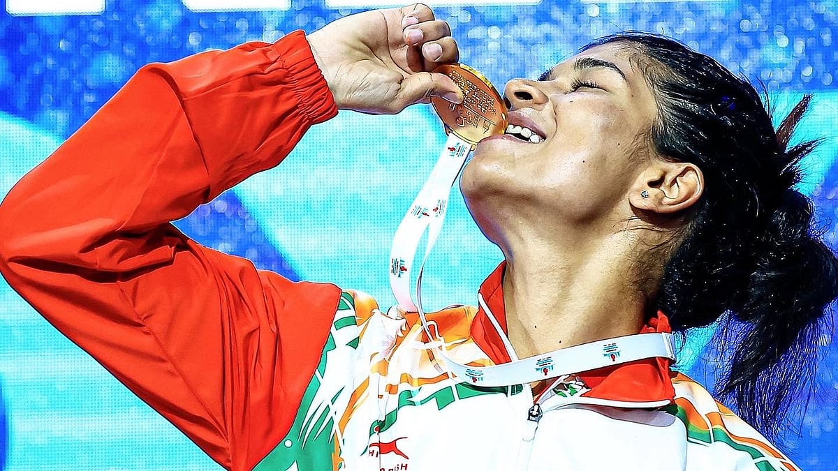 <div class="paragraphs"><p>Indian boxer Nikhat Zareen posing with her World Boxing Championships 2022 gold medal.</p></div>