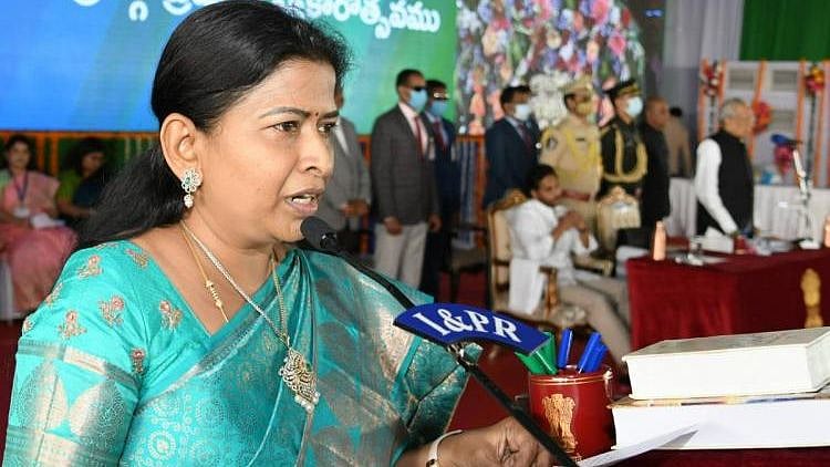 <div class="paragraphs"><p>Andhra Pradesh Home Minister Taneti Vanitha.</p></div>