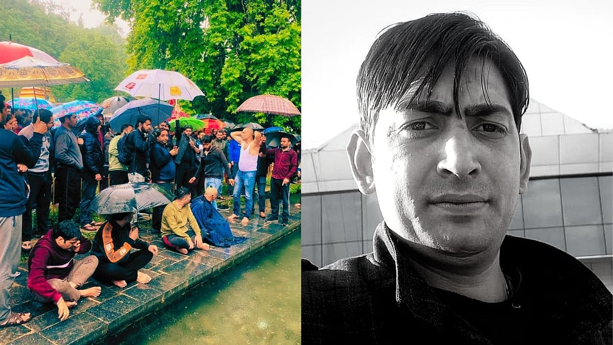 <div class="paragraphs"><p><a href="https://www.thequint.com/news/india/kashmiri-pandits-protest-killing-of-jk-government-employee-threaten-mass-resignation#read-more">Protests</a> continue in Jammu and Kashmir over the killing of government employee Rahul Bhat (right) at the hands of militants.</p></div>