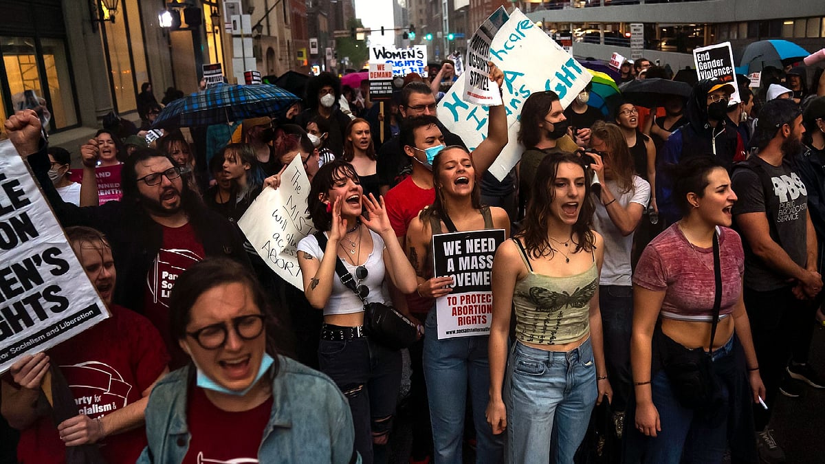 <div class="paragraphs"><p>A protest in support of the right to abortion.&nbsp;</p></div>