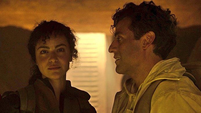 <div class="paragraphs"><p>Oscar Isaac and May Calamawy in&nbsp;<em>Moon Knight.</em></p></div>