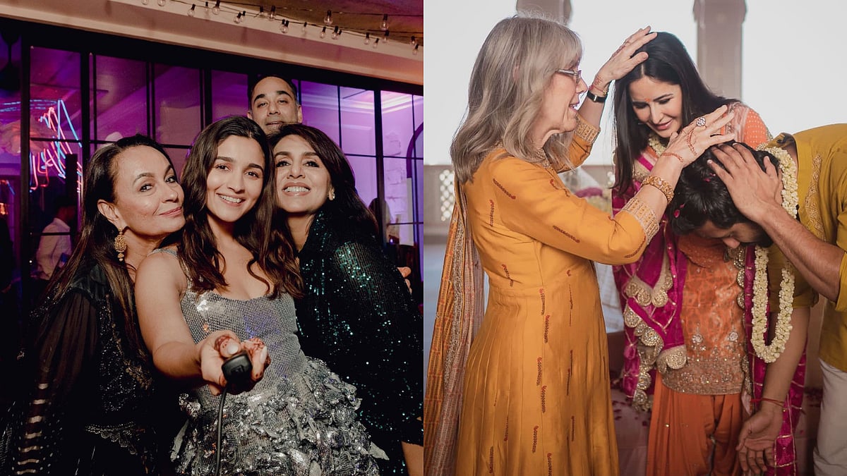 <div class="paragraphs"><p>Alia Bhatt with Neetu Kapoor and Soni Razdan; Vicky Kaushal and Katrina Kaif with the latter's mother.</p></div>
