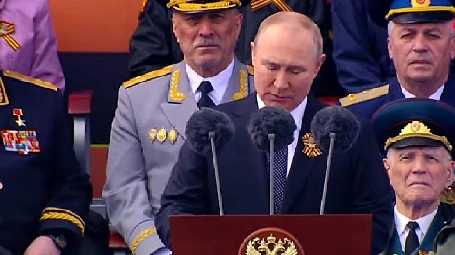 <div class="paragraphs"><p>Putin delivering his speech. </p></div>